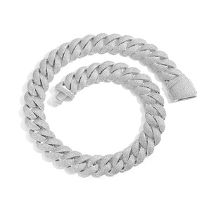 JUXIN - <span class=keywords><strong>Cadena</strong></span> Cubana de Moda de Lujo, Estilo Hip Hop, <span class=keywords><strong>con</strong></span> Circonitas Brillantes 5A, <span class=keywords><strong>Cadena</strong></span> Cubana de Burbujas de 22 mm para Hombre - Product Image 1