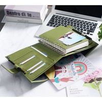 Organisateur de planificateur en similicuir grainé A7 Zippy A5 portefeuille de couverture de reliure avec fermeture éclair et bouton
