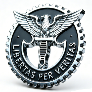 Écusson personnalisé 'Libertas Per Veritas' en forme d'aigle, en métal émaillé 2D, thème Amour, pour la remise des diplômes, l'anniversaire et Halloween - Product Image 2