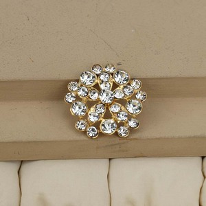 Boucle de bijoux florale en alliage, sertie de zircon doré, accessoires de cheveux de mariage, couronnes, guirlandes, diadèmes - Product Image 2