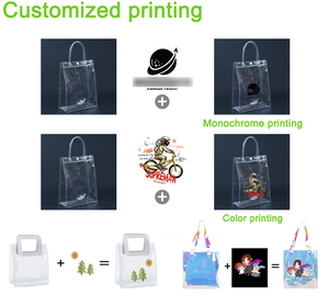 Uiowio trong suốt PVC bọc tái sử dụng rõ ràng Đảng ủng hộ nhựa Quà Tặng Tote goodie túi với xử lý cho đám cưới sinh nhật - Product Image 4