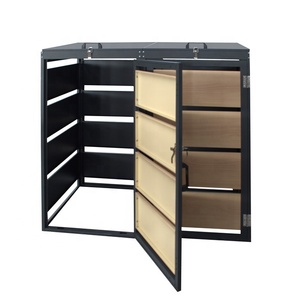 UV-resistant Metal Garden Garbage Storage Shed Outdoor Furniture Double Door Trash <strong>Bin</strong> <strong>Cover</strong> Cabinet - Product Image 1