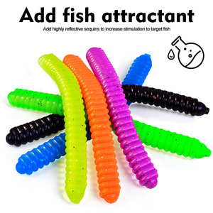 Vente en gros <span class=keywords><strong>de</strong></span> leurres souples <span class=keywords><strong>de</strong></span> surface pour la pêche, 109 mm, 5,2 g, en PVC, ver réaliste, 6 couleurs, design segmenté, eau douce et eau salée - Product Image 5