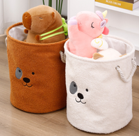 Panier de rangement en tissu peluche à motif de dessin animé, petit panier de rangement pour collations de bureau, panier de rangement domestique en gros