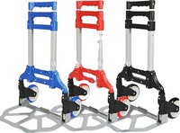 Supermarché pliable télescopique Abs poignée Portable bagages Transport Cargo pliant main ascenseur chariot chariot camion avec roue