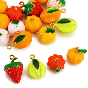Dijes de Acero Inoxidable con Forma de Frutas (Calabaza, Caqui, Champiñón, Fresa) para Joyería DIY, Colgantes, Llaveros, Regalo Unisex - Product Image 5