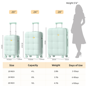 <span class=keywords><strong>Maleta</strong></span> de Viaje Ligera para PC de 24 Pulgadas con <span class=keywords><strong>Ruedas</strong></span> Giratorias de 360 Grados °   <span class=keywords><strong>Maleta</strong></span> <span class=keywords><strong>Mediana</strong></span> con <span class=keywords><strong>Ruedas</strong></span> Silenciosas, Candado TSA y Diseño Duradero, Color Verde - Product Image 5