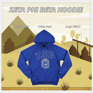 เสื้อฮู้ดดี้ปักลายเชนิลล์แบบกำหนดเองได้สำหรับขายส่ง Zeta Phi Beta แขนยาว มีกระเป๋าข้าง ผ้าฝ้าย 100% สีพื้น - Product Image 2