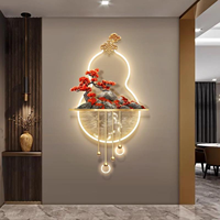 Décoration Murale en Porcelaine Cristalline Arbre Bonsaï, Paysage Montagneux Sculptural pour Hall d'Accueil, Entrée et Intérieurs d'Hôtellerie