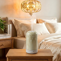 Humidificateur à ultrasons électrique en verre et diffuseur d'huiles essentielles, lumière LED 7 couleurs, écologique, usage domestique, garantie 1 an