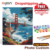 Kit de Peinture par Numéros Paysage Pont Golden Gate San Francisco, Peintures Acryliques DIY sur Toile de Lin pour Adultes – Vente Chaude US/UK/UE