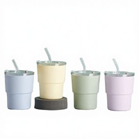Mug à café en verre créatif pour enfants, anti-brûlure, avec ventouse, grande capacité, bouchon à paille, couleur et logo personnalisables