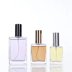 30ml 50ml 100ml wholesale empty clear refillable glass perfume spray bottle with nozzle for man and woman