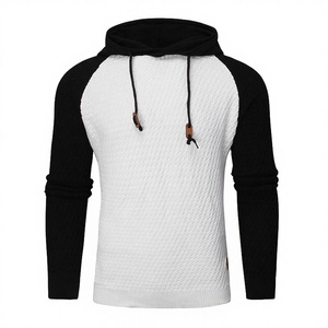 Sudadera con Capucha Personalizada para Hombre, de Dos Tonos, Estilo Raglán, Manga Larga, Algodón Waffle, Informal, Invierno, Venta al Por Mayor, OEM - Product Image 2