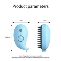 Brosse à vapeur multifonctionnelle 3 en 1 pour le massage des poils d'animaux Baleine Brosse à vapeur pour chat Peigne à vapeur Brosse autonettoyante pour chien