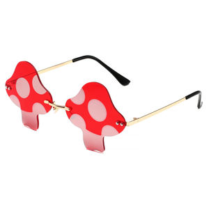 Novedad, gafas de sol con forma de hongo para mujeres y hombres, gafas de sol sin montura Vintage, gafas de sol Retro para fiesta rave, gafas de Halloween - Product Image 5