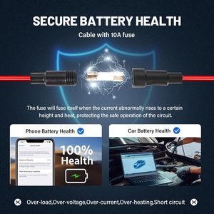 Cargador USB Doble con Carga Rápida 3.0, Indicador LED Azul, Cargador de Coche con Doble USB y Carga Rápida con Interruptor Táctil - Product Image 6