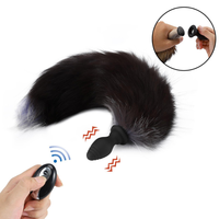 Vibrateur anal en forme de queue de renard, en silicone, avec télécommande sans fil, jouet sexuel pour adultes, jouet anal à longue queue