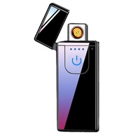 Nouveau briquet tactile rechargeable par USB, allumage double face, coupe-vent, ultra-fin, nouveau modèle de style chinois 605 créatif