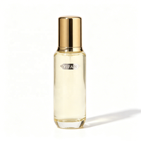 Ensemble de flacons en verre transparent pour cosmétiques avec bouchon doré poli, logo personnalisé pour marque, étiquette privée