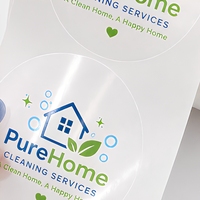 Rouleau d'étiquettes transparentes brillantes en PVC durable, personnalisées, avec logo imprimé sur mesure, imperméables et autocollantes, vente en gros