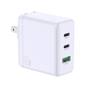 Chargeur rapide multi-ports PD65W en <span class=keywords><strong>nitrure</strong></span> <span class=keywords><strong>de</strong></span> <span class=keywords><strong>gallium</strong></span> 65W, compatible avec les téléphones portables, tablettes et ordinateurs portables, design écologique, garantie 1 an - Product Image 2