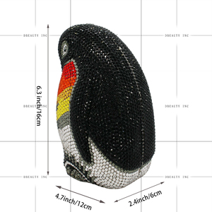 Cute Penguin Style Fashion Evening <b>Bag</b> Rhinestone Sparkle <b>Crystal</b> Lovely Animal Handbag for Party Wedding <b>Crystal</b> Clutch Purse - Product Image 3