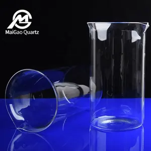 عالية الجودة مختبر الكوارتز قارورة شفافة الزجاج الكوارتز كوب للقياس