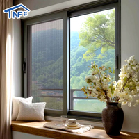 Ventanas Corredizas de Doble Acristalamiento, Ventana Corrediza de Aluminio con Vidrio Bajo Emisivo y Mosquitera