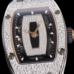 <span class=keywords><strong>Montre</strong></span>-bracelet automatique Artisan Moissanite Diamond Timepiece Tonneau Ultra Fine Squelette pour Hommes et Femmes, <span class=keywords><strong>Montre</strong></span> Phare de la Série Front Row - Product Image 3