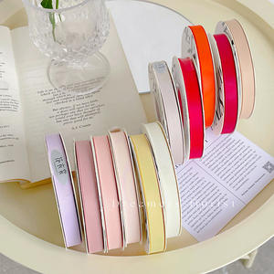 1CM ruban de satin haut de gamme double face pour bouquet de <span class=keywords><strong>fleurs</strong></span> en soie de lait mat écologique pour emballage de <span class=keywords><strong>fleurs</strong></span> cadeau emballage cadeau - Product Image 2