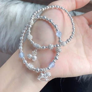 Yindafu S999 Sterling <b>Silver</b> <b>Bead</b> Bracelet With Unicorn Charm For Unisex Jewelry Gift - Product Image 3