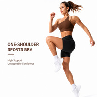 Soutien-gorge de sport exclusif pour femme, asymétrique, maintien moyen, en Spandex/Nylon, couleur unie, 230g, haute absorption des chocs