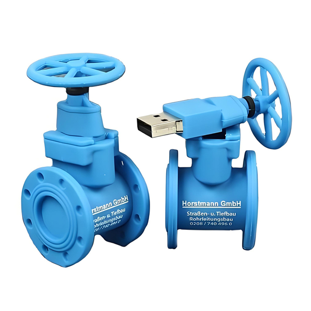 Custom Logo USB Gate Valve Shaped 128GB High Speed Flash Drive 2.0 or 3.0