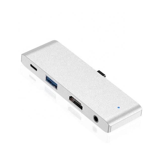 Type-C 4 in 1 USB-C Hub Multiport Adapter With PD / HDTV / USB 3.0 / 3.5mm Audio for Ipad Pro Macbook Tablet PC