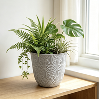 Pot Bunga Modern Klasik Tradisional Motif Daun Ramah Lingkungan Tahan Lama Kokoh untuk Sukulen Tanaman Hijau Kaktus Rumah & Taman