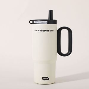 Travel Car <b>Macaron</b> Handle Mug 24oz 720ml Double Wall Insulated Tumbler Lid Straw Anti-Slip Custom ODM OEM - Product Image 3