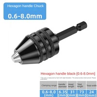 0.6-8mm changement rapide foret mandrin hexagonal adaptateur sans clé convertisseur d'impact plage de serrage trou de forage tournevis outil accessoires