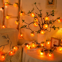 Guirlandes lumineuses LED en plastique en forme de kaki, pour l'intérieur et l'extérieur, avec éclairage féérique, pour la décoration du jardin et du patio, indice de protection IP65