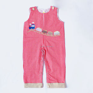 Ensemble de vêtements pour bébé garçon et tout-<span class=keywords><strong>petit</strong></span> Yihui, motifs brodés à la main, tissu tissé 100% coton respirant, combinaison à bulles d'été - Product Image 3