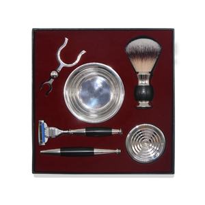 면도 브러쉬 스탠드 안전 면도기 및 면도 그릇 빈티지 손질 키트 남성 면도 세트 - Product Image 3