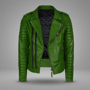 BS International Winter Waterproof Windproof Unisex <b>Racer</b> Calf Sheep Genuine Leather Canvas <b>Jacket</b> Mandarin Collar Zipper - Product Image 1