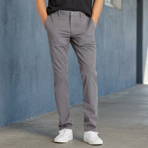 Pantalon long décontracté pour homme, taille plus, coupe ajustée, en coton/élasthanne - Product Image 3