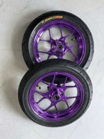 Nouveau kit de jantes et pneus CNC violettes de 12 pouces 2026 avec pneus Kenda Curve, stock US personnalisable pour moto électrique