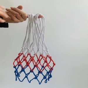 Rete per Canestro da Basket per Interni ed Esterni in <span class=keywords><strong>Nylon</strong></span> Intrecciato, Dimensioni Personalizzabili, Bianco e Blu, Ricambio Portatile Tagliabile - Product Image 3