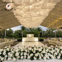 ANNIELU Rideau en papier texturé 3D, décoration de plafond pour mariage, rideaux suspendus pour hôtel, salle de banquet, événement