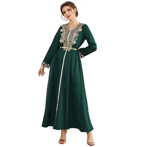 Frauen bescheidene ethnische Abendkleider Kaftan marok kanis chen Kaftans Dubai arabische türkische Abaya Kleider