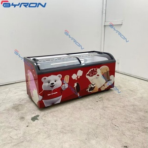 <span class=keywords><strong>Congélateur</strong></span> commercial profond de type îlot européen, vitrine à crème glacée avec porte coulissante en verre incurvé, équipement de réfrigération - Product Image 3