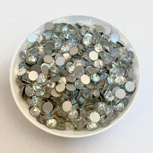 Aurora Borealis-Base plateada de diamantes de imitación, adornos de diamantes de imitación para la fabricación de joyas