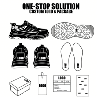 Chaussures de sécurité de travail en cuir de vache respirant léger de couleur unie avec embout en acier anti-écrasement en gros